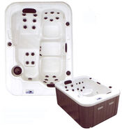 Rectangular silver marble Hot Tub for 3 