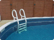 White Resin Off Deck Swimming Pool Ladder