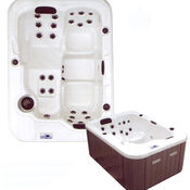 Rectangular silver marble Hot Tub for 3 
