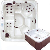 Square Hot Tub for 5 people in Silver Marble