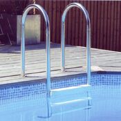 Wooden pool deck ladder