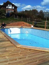 Decking installed, lights fitted, pool filling
