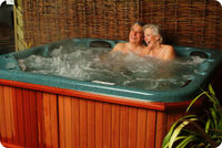 MATURE COUPLE IN THE SPA