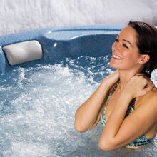 Girl enjoying Hot Tub Bubbles