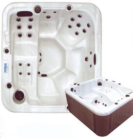 Square Hot Tub for 5 people in Silver Marble