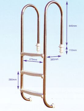 Swimming pool ladder - slimline
