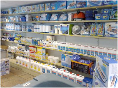 A choice of water treatment products in our shop