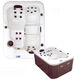 Rectangular silver marble Hot Tub for 3 