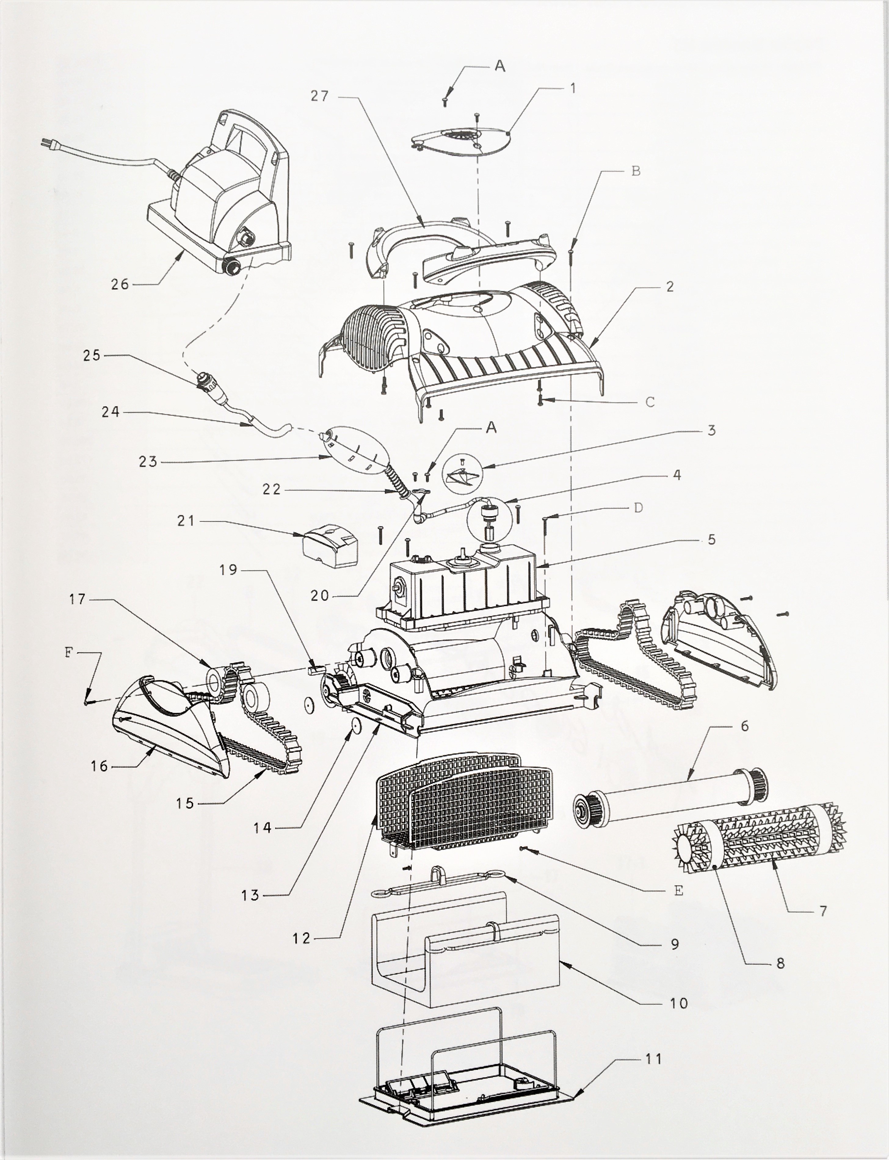 Dolphin Moby Parts diagram