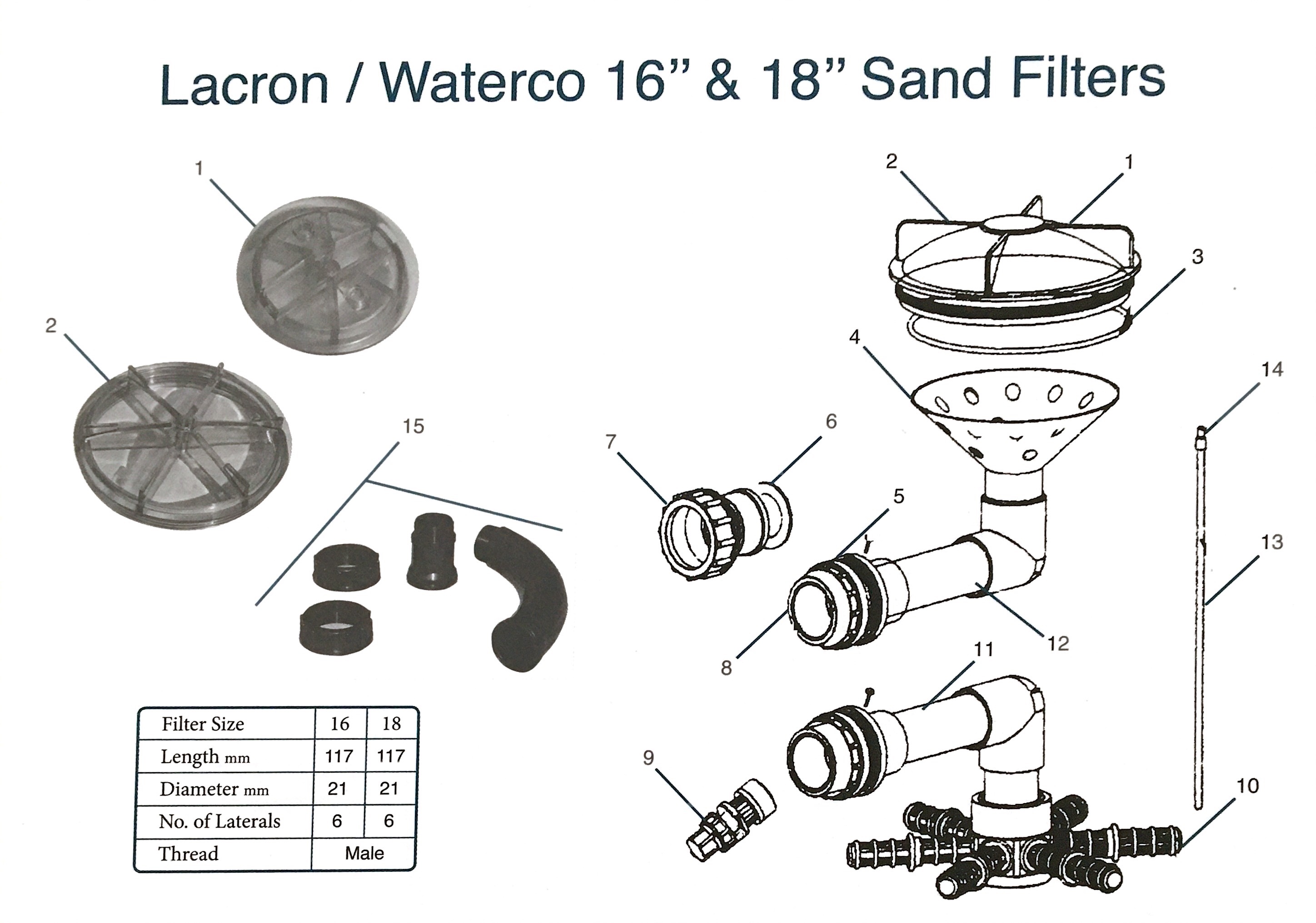 LacronWaterco 16  18 Sand Filter Parts