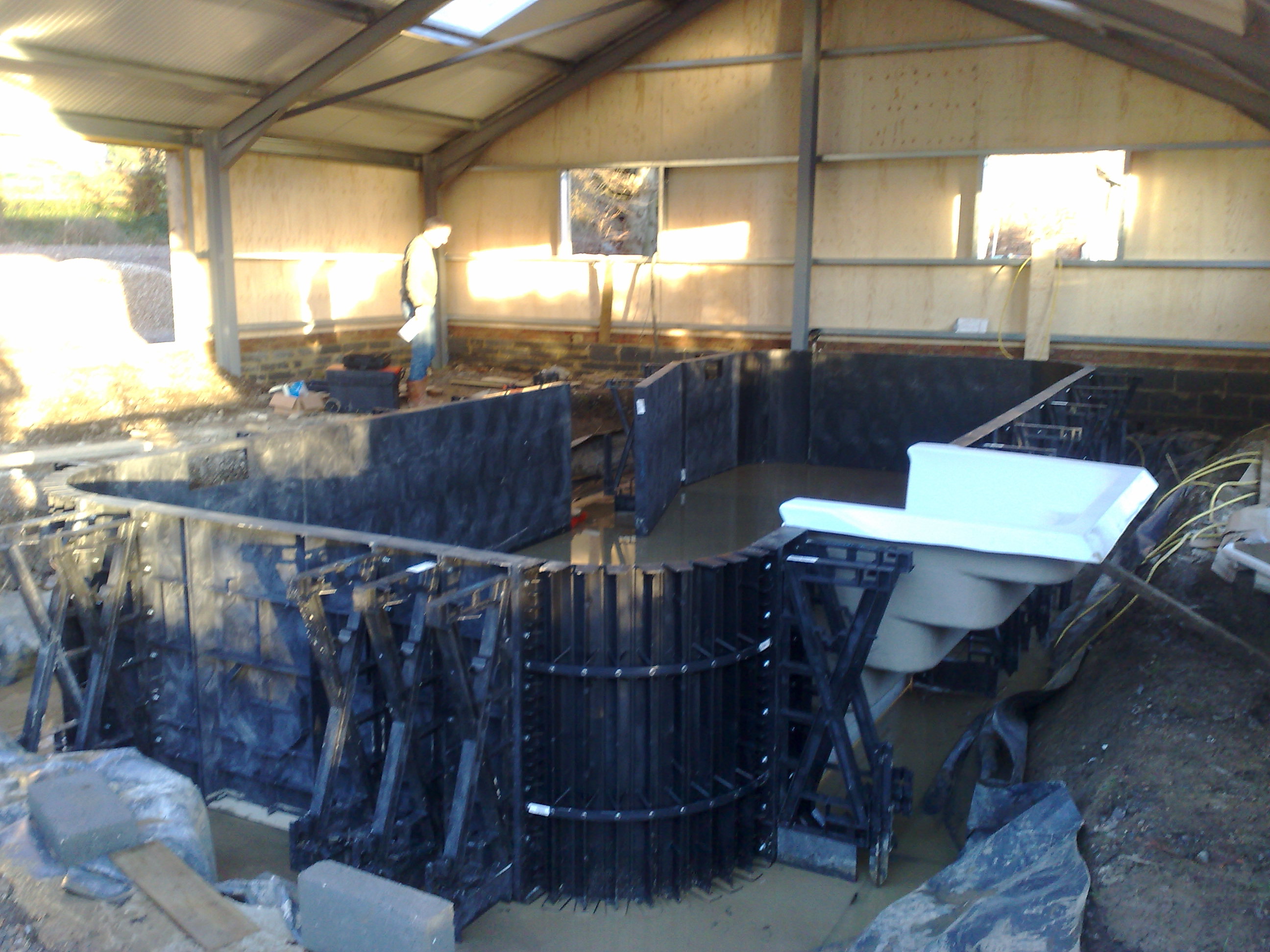 Kafko Polymer Panel swimming pool under construction