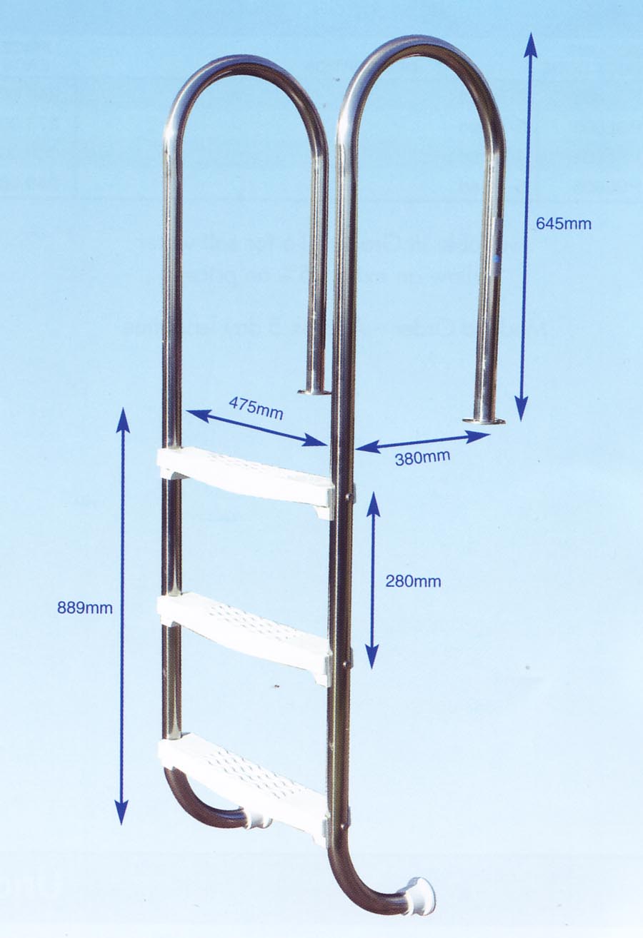 Wooden pool deck ladder dimmensions