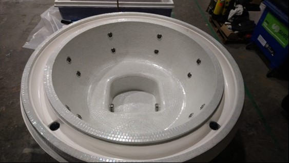 Tiled Round Deck level Spa shell