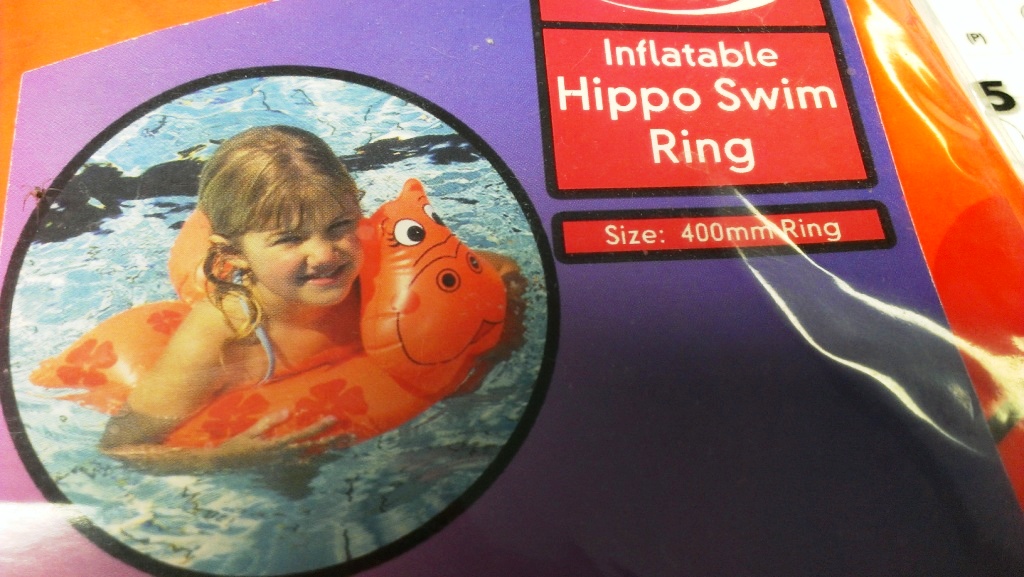Inflatable Hippo Swim Ring