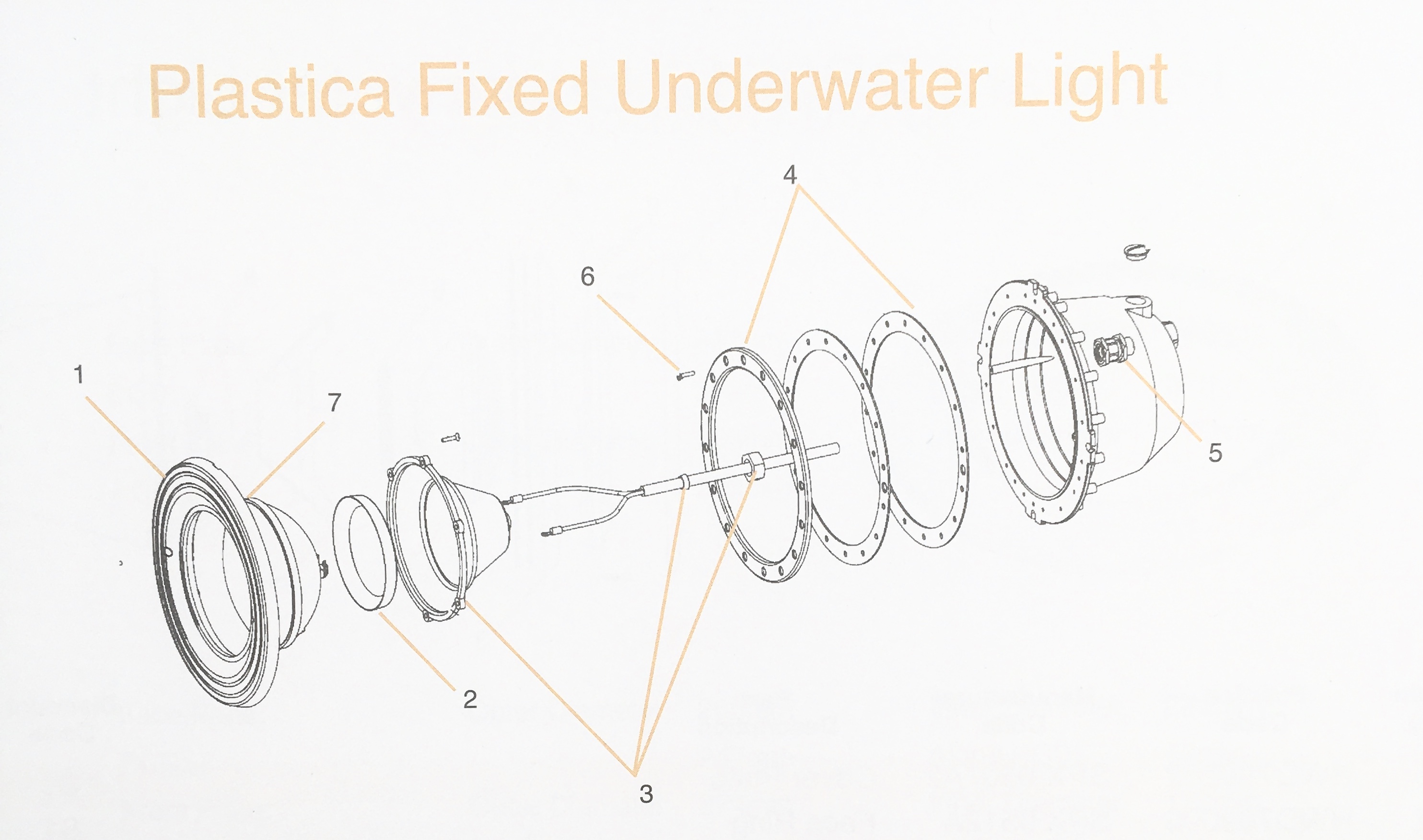 Plastica Fixed Underwater Light Parts