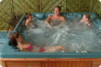 FAMILY BONDING IN THE HOT TUB