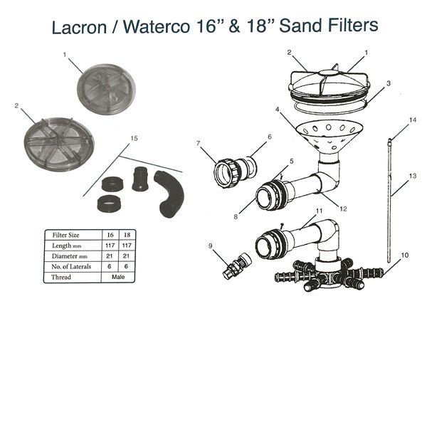 LacronWaterco 16  18 Sand Filter Parts