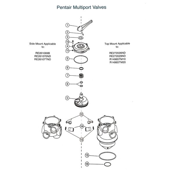 Pentair Multiport Valve Parts