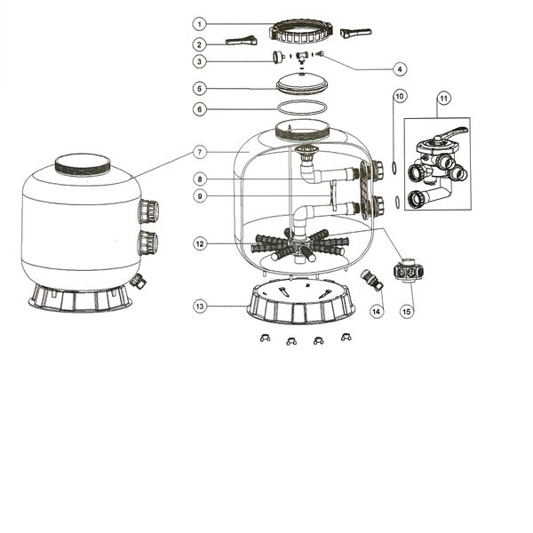 Endurance Bobbin Wound Sand Filter Parts Diagram